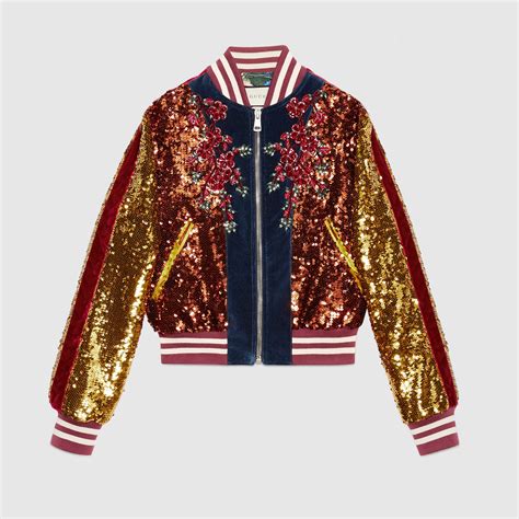 gucci sequin bomber jacket bta|Gucci Bomber Jackets & Trenchcoats for Women .